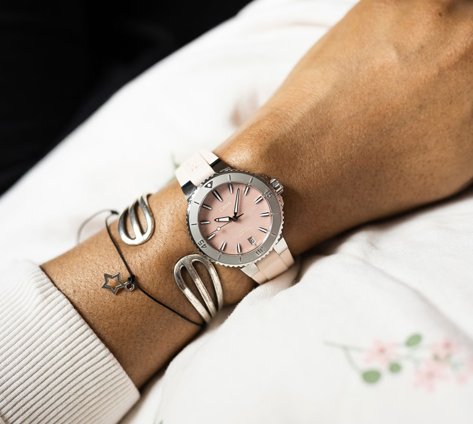 ORIS  Женские швейцарские часы, автоматический механизм, сталь, 36,5 мм